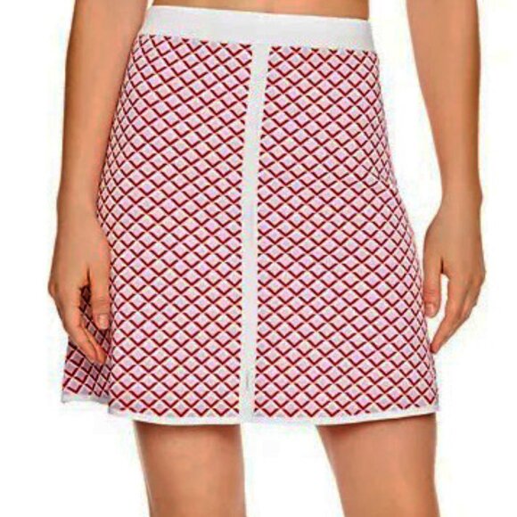 EUC Sandro Viviane Geo Print A-Line Knit Mini Skirt Small $325 - Picture 1 of 6
